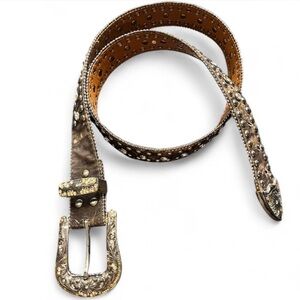 Nocona Camo & Rhinestone Cowboy Belt and buckle, L